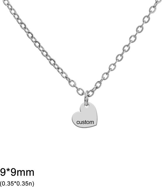 Halskette Edelstahl, 35 cm, Damen, Herzanhänger, weiß - Bild 1