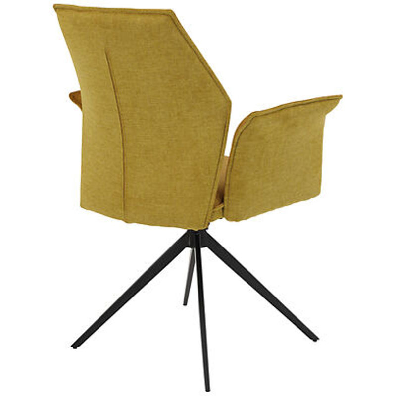 4er Set Armlehnstühle Hela Susanne in Schwarz und Gold aus Webstoff und Metall im Vintage-Design, B/H/T: 65 x 92 x 64 cm - Bild 2