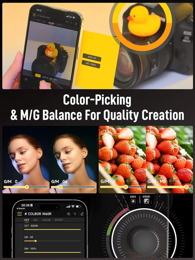 SYNCO COLBOR COB LED Licht Handheld Tragbare Taschenleuchte für Fotografie und Outdoor-Shooting in Schwarz - Bild 4