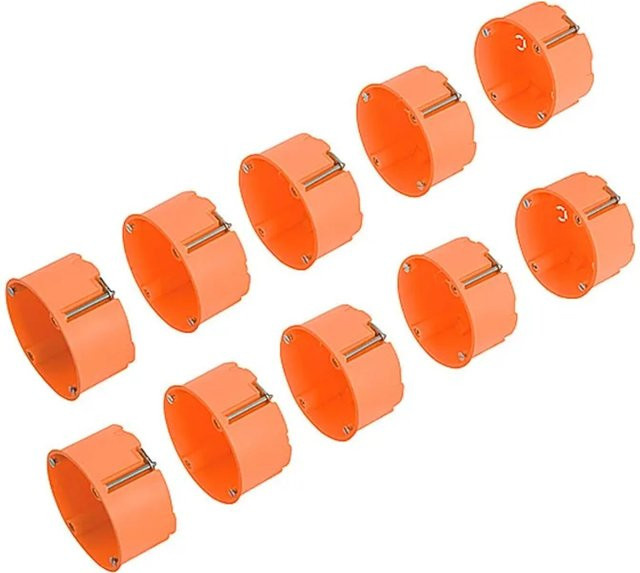 LUX-TOOLS Hohlwanddose 35 mm, orange, 10er Beutel - Bild 1