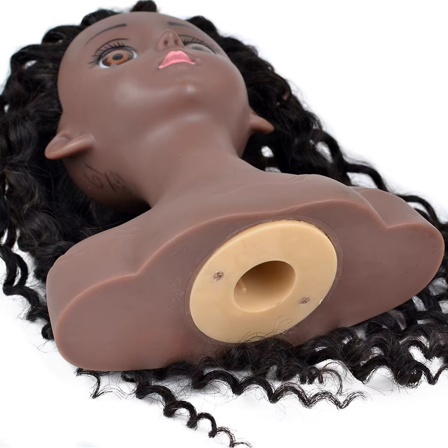 Betella Afro-Mannequin-Kopfmodell mit gewelltem Echthaar - Bild 3