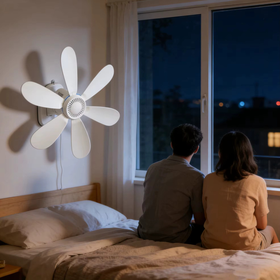 XIAOTREE Wandventilator in Weiß mit Fernbedienung, Timer und 4 Geschwindigkeitsstufen, leiser USB-Ventilator für Schlafzimmer und Küche - Bild 2