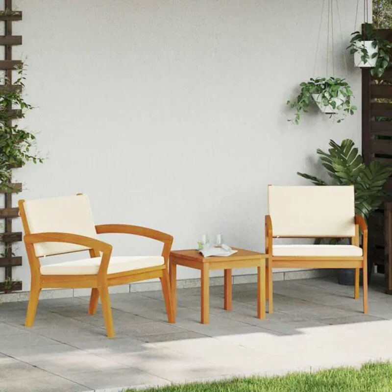 Bistrogarnitur aus Massivholz Akazie in Braun von vidaxl, B/T/H: 45 x 45 x 38 cm - Bild 1