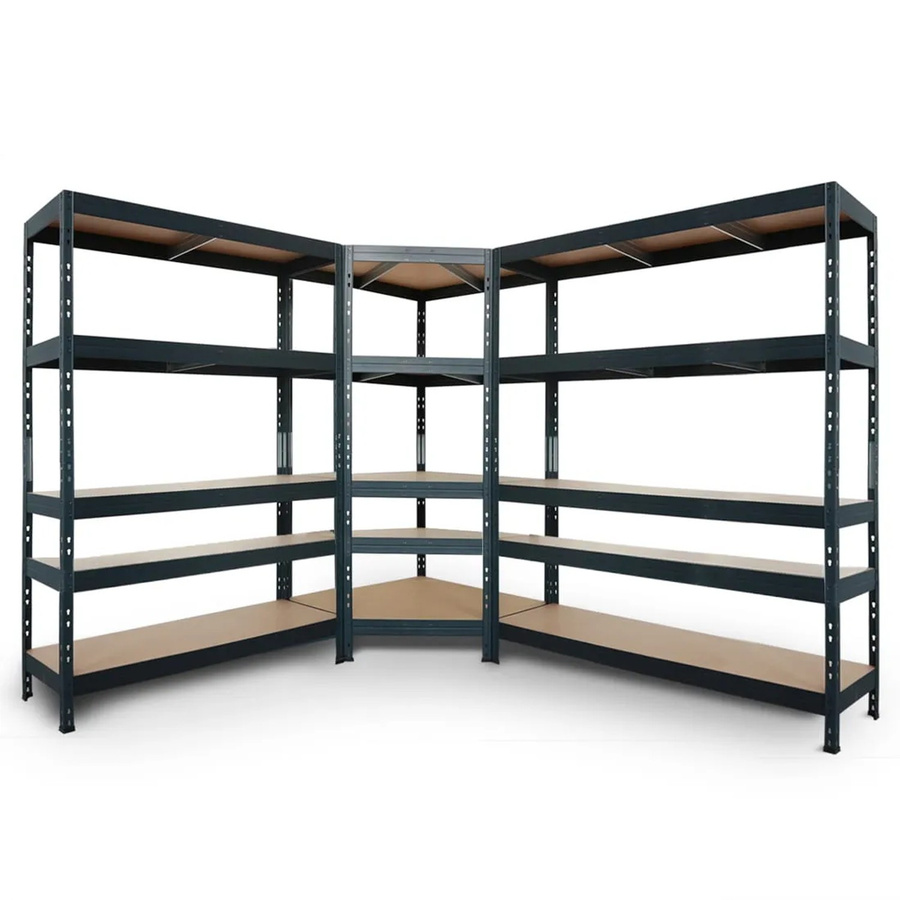 Ar Shelving Rivet Set Regal in Anthrazit mit 5 HDF-Böden, B: 180 cm, H: 240 cm, T: 45 cm - Bild 2