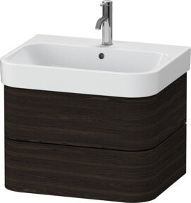 Duravit Waschtischunterschrank Happy D.2 Plus in Nussbaum gebürstet mit 2 Schubkästen, B/T: 62,5 x 49 cm - Bild 1