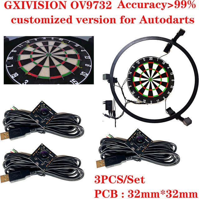 GXIVISION OV9732 Autodarts Kameramodul in Schwarz mit 2M-Kabel - Bild 1