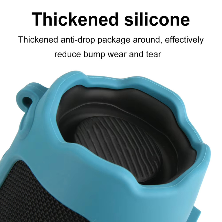 Silikon Schutzhülle mit Schultergurt für JBL Charge 6 Lautsprecher in Blau - Bild 4