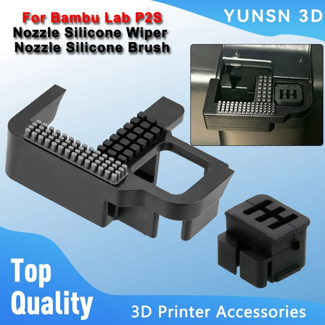 YUNSN 3D Silikonbürste Düsenreiniger für Bambu Lab P2S in Schwarz zur Hotend-Reinigung für FDM 3D-Drucker - Bild 1