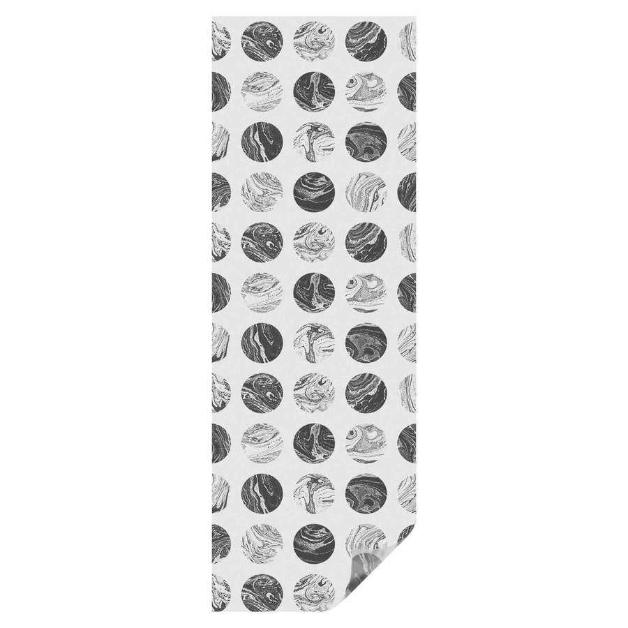 Tulup Buntglasfolie Marmor Eleganz in Weiß und Bunt, Blickdichte Fensterfolie in Buntglasoptik, Breite: 50 cm, Höhe: 146 cm - Bild 2