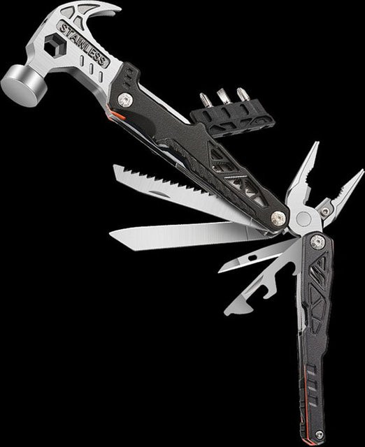 Multifunktionaler Ram Horn Hammer aus Edelstahl mit Nagelhammer und Zange in Blau für Outdoor und Camping - Bild 1