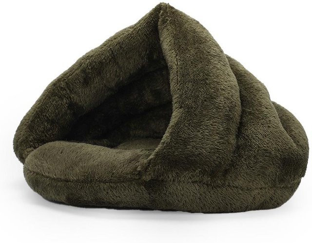 Halbgeschlossener Katzenzwinger mit arktischem Samt als winterwarme Haustiermatte für kleine und mittelgroße Hunde und Katzen, Durchmesser: 50 cm - Bild 1