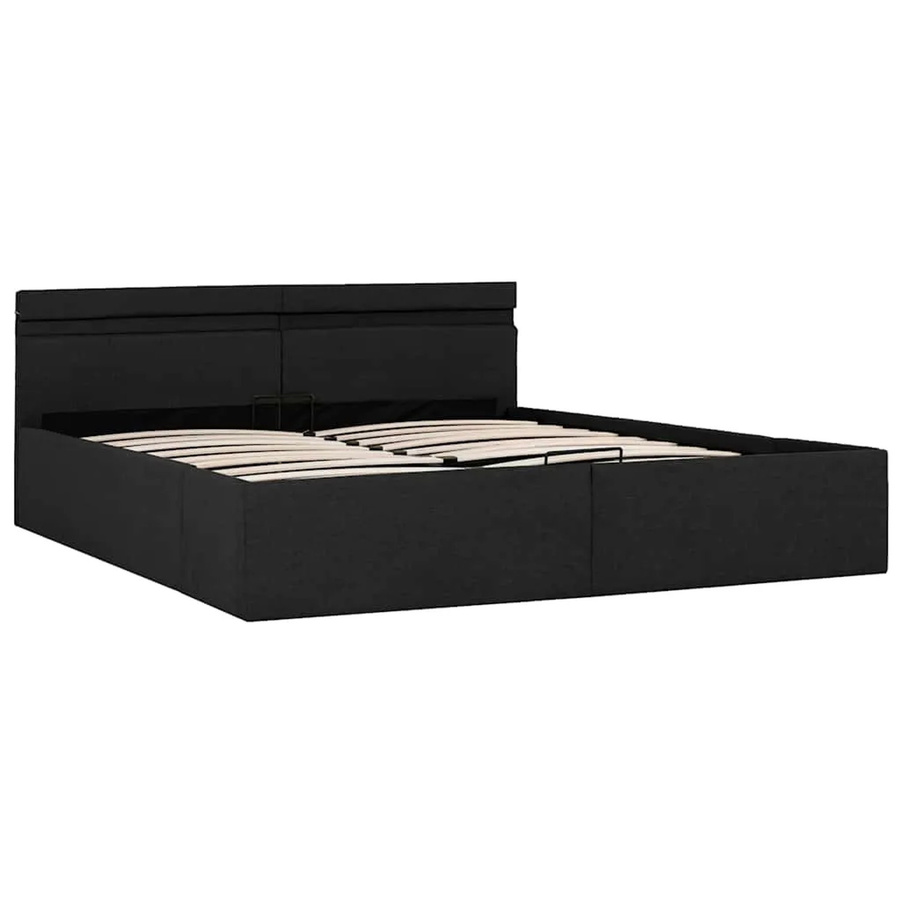 vidaXL Bett mit hydraulischem Bettkasten, LED-Beleuchtung und USB-Anschluss, Dunkelgrau, Stoff, B/T/H: 180 x 200 x 103 cm - Bild 2
