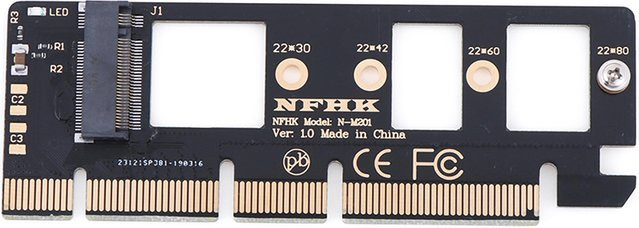 SD&HI NVMe M.2 NGFF SSD Adapter Riser-Karte PCI Express 3.0 16x X4 Konverter in Schwarz - Bild 1