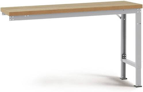 Manuflex Anbauwerkbank Profi Spezial mit Multiplex Tischplatte, Alusilber, B/T/H: 200 x 70 x 104 cm - Bild 1