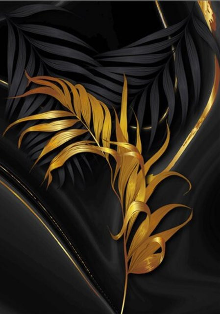 TPFLiving Luxus Poster Leinwand mit abstrakten Motiven in Schwarz, Gold und Multicolour, Modell TPFL-LW-11-MC, Breite: 15 cm, Höhe: 10 cm - Bild 1