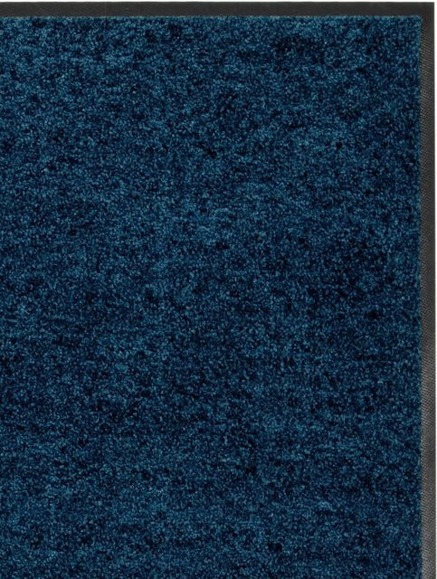 Salonloewe Fußmatte blau quadratisch mit rutschhemmender Unterseite aus Gummi und Polyamid - Bild 1
