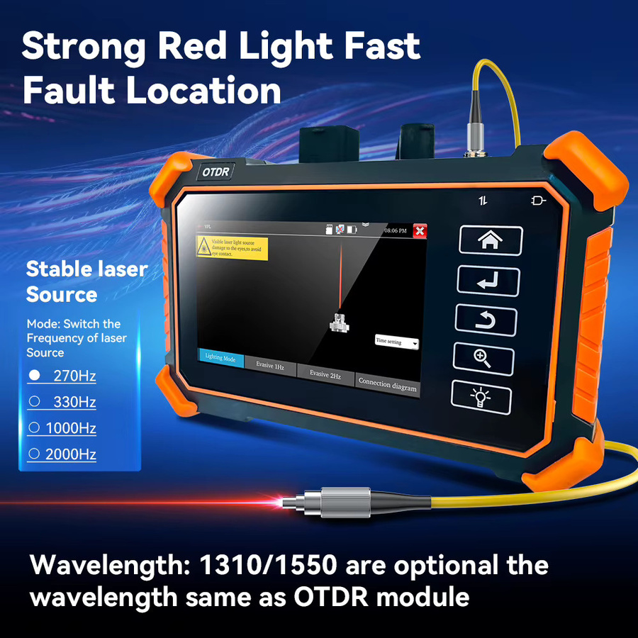 NOYAFA NF-983 Mini OTDR Optic Reflektometer PON OTDR 1310/1550nm 26/24dB mit VFL OLS OPM LED RJ45 Kabel Tester und Ethernet/LAN Tester in Schwarz - Bild 3