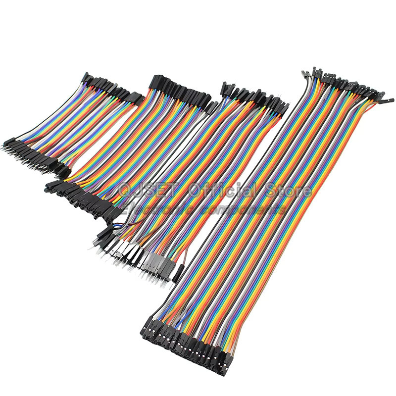 QJSET Dupont Jumper-Kabel Set für Arduino DIY, 40-Pin, Multicolor, verschiedene Konfigurationen (Stecker auf Stecker, Buchse auf Stecker, Buchse auf Buchse) - Bild 2