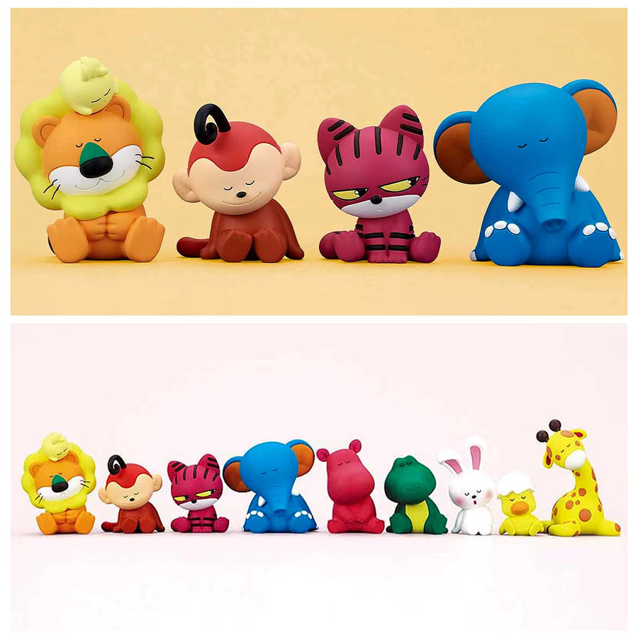 Re-ment Schläfrier Mini Affe Elefant Figur, Einzelfigur, Bunt / Mehrfarbig - Bild 2