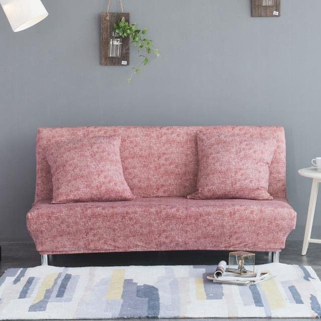 Housmife Stretch-Sofabezug mit floralem Blumenmuster in Blau, elastischer Couchbezug für Schlafsofas ohne Armlehnen, Größe M für 160-190 cm - Bild 1