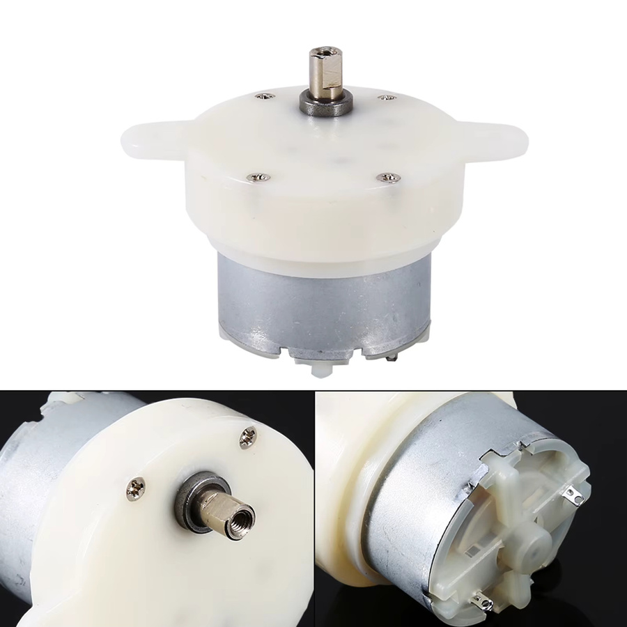 Qiilu 12V Gleichstrommotor mit hohem Drehmoment und Getriebe, langsame Drehzahl 3 U/min, 4mm Wellendurchmesser, in Weiß oder Multicolor - Bild 2