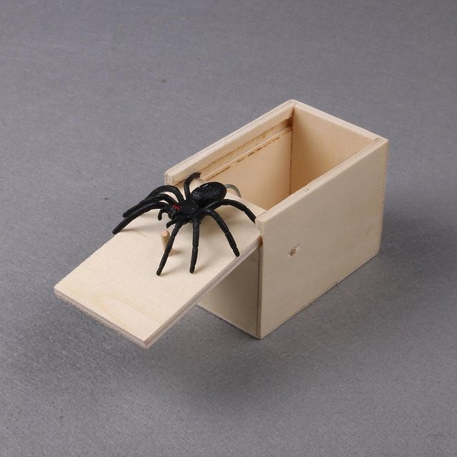 BC Pet Supplies Schreckbox Streich Spinne, Holz, Spielzeug, gray - Bild 1
