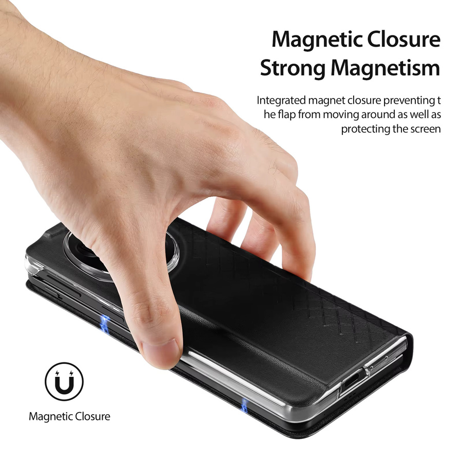 DUX DUCIS Schutzhülle für OPPO Find N5 aus ultradünnem Leder mit Klappdeckel in Schwarz oder Blau - Bild 3
