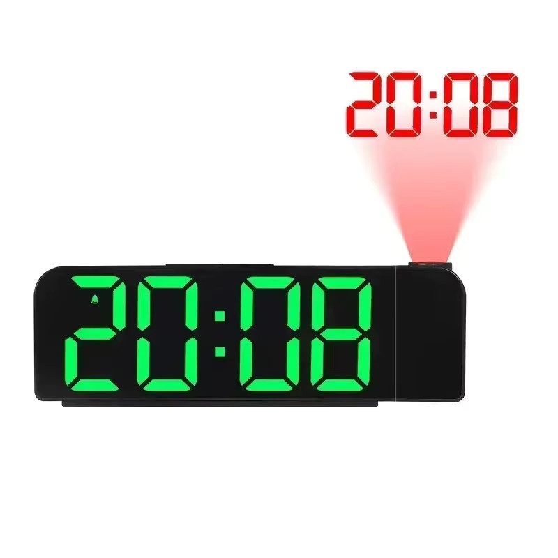 NOCCLILI Digitaler LED-Projektionswecker in Schwarz-Weiß mit Temperatur, Datum und Nachtmodus, USB-betrieben mit Dual-Display und Ausschaltspeicher - Bild 2