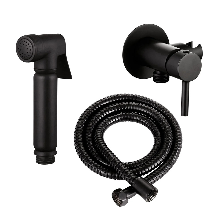 Stilform Design WC/Bidet Handbrause Komplettset mit Unterputz-Einhebelmischer in Schwarz Matt - Bild 2