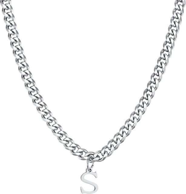 Vnox Buchstabenkette, Edelstahl, Weiß, Unisex - Bild 1