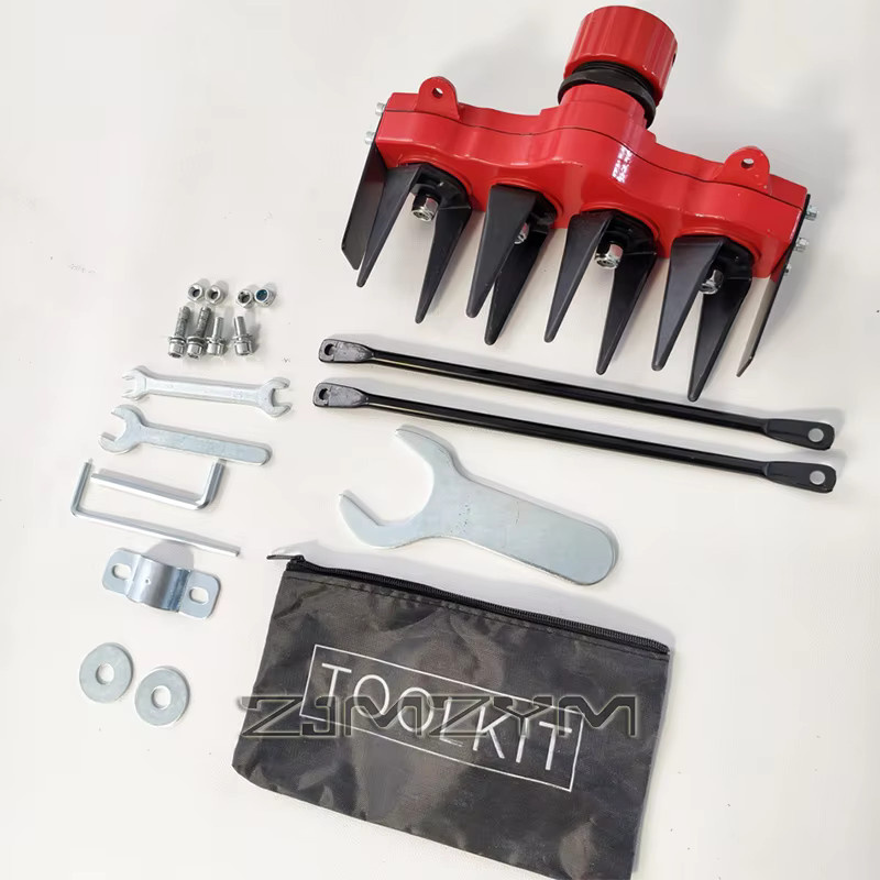 ZJMZYM Gras Trimmer mit Stahl Draht und Unkraut Rad in Rot - Bild 3