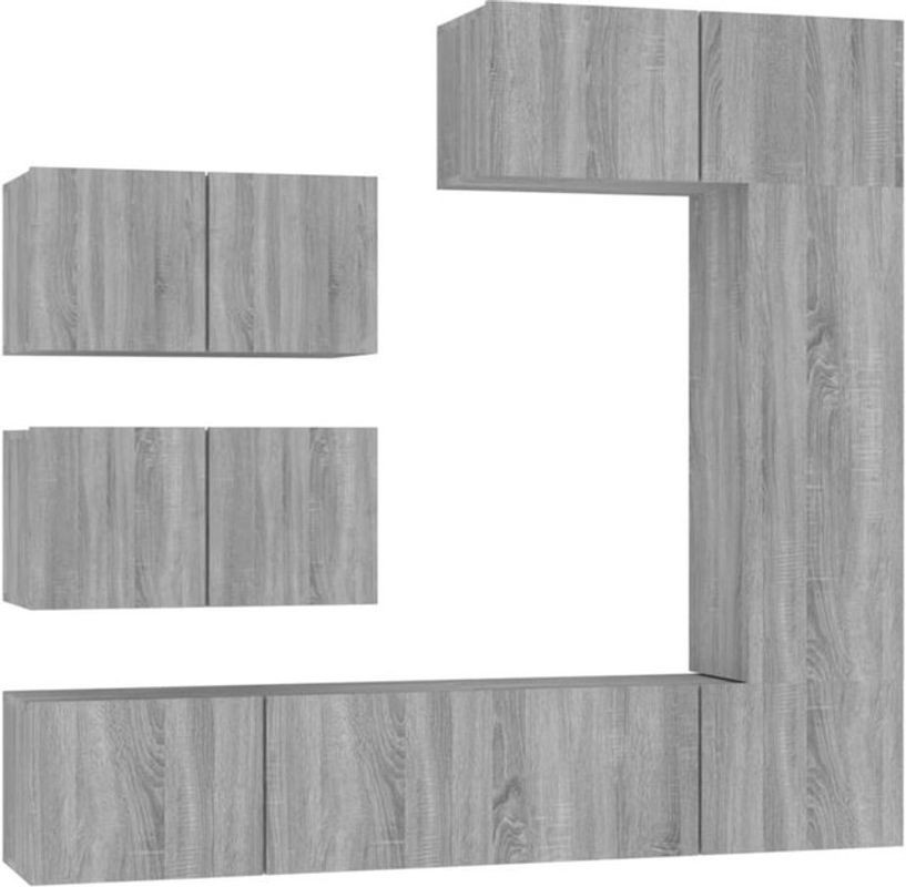 Vidaxl 6-teiliges TV-Schrank-Set in Grau Sonoma Holzoptik im modernen und klassischen Design - Bild 1