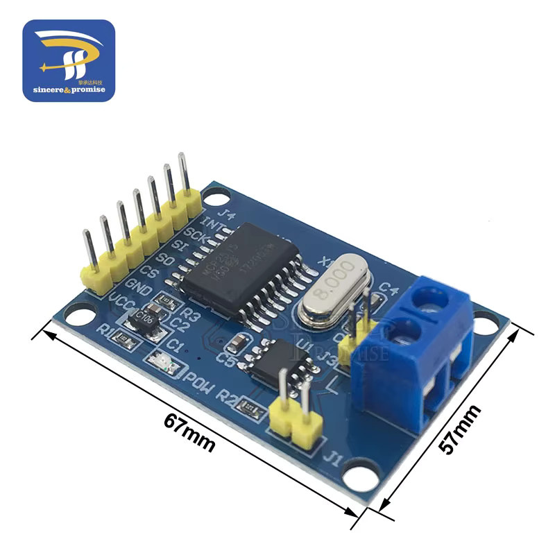 MCP 2515 CAN Bus Treiber Modul mit TJA 1050 Empfänger und SPI Interface für 51 MCU ARM Controller und Arduino DIY Kits in Blau - Bild 2