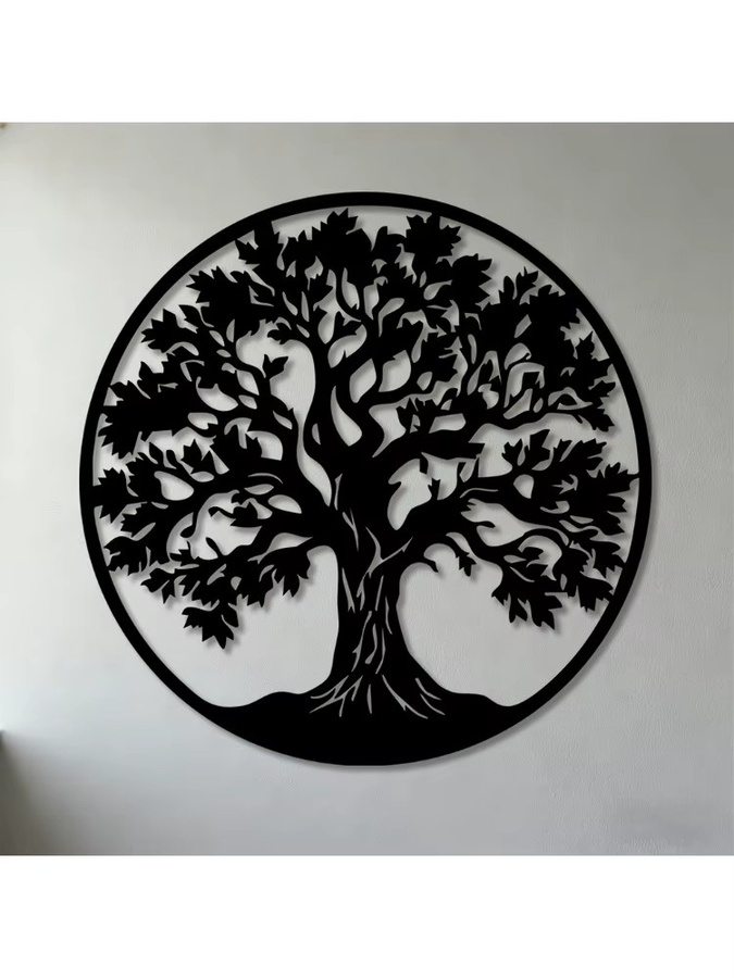 CIFBUY Metallbaum des Lebens Wandkunst, 2D Metallskulptur in Schwarz zur Wandmontage für Wohnzimmer, Schlafzimmer, Büro und Garten - Bild 7