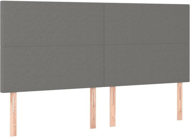 vidaXL LED Kopfteil Dunkelgrau mit USB-Anschluss und integrierter Beleuchtung, Breite: 160 cm, Tiefe: 5 cm, Höhe: 118 cm bis 128 cm - Bild 1