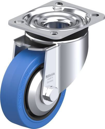 Blickle Lenkrolle LK-POEV 100R-1-SB-FA in Blau und Schwarz mit 100 mm Rad-Durchmesser und 200 kg Tragfähigkeit - Bild 1