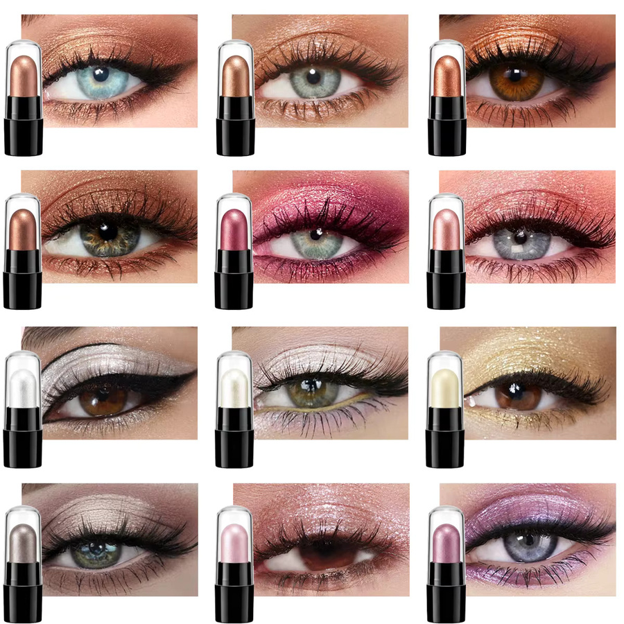 DNM Make-up-Set, 12 Kapsel-Lidschattenstifte, perlmuttartig, glänzend - Bild 6