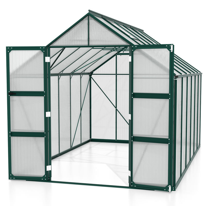 Vitavia Gewächshaus Domus 9900 in Smaragdgrün mit 9,9 m² Fläche und Polycarbonat-Verglasung - Bild 3