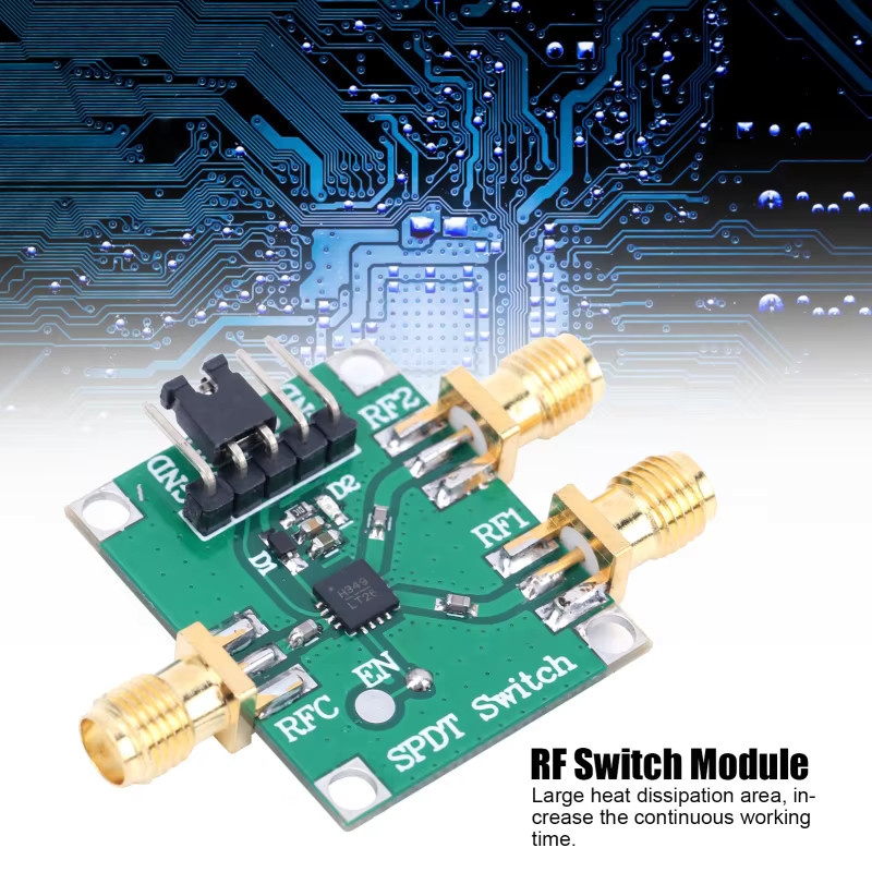 Qiilu HF-Schaltmodul 3-5 V, einpolige Doppelwurfplatine mit 50 Ohm Impedanz und SMA-Schnittstelle, grün - Bild 4