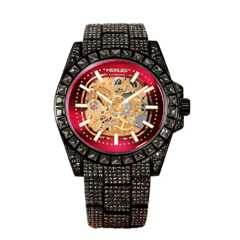 MEIRUIQI Armbanduhr, Automatik, Edelstahl, Schwarz, Herren - Bild 7