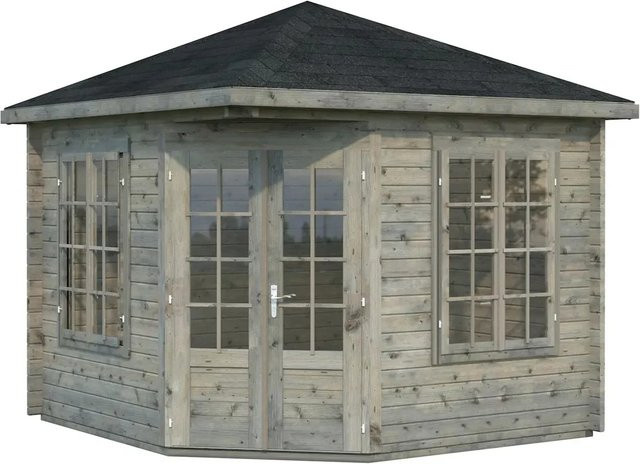 Palmako Holz-Pavillon Melanie Grau, quadratisch mit Ausschnitt, B/T/H: 280 x 280 x 302 cm - Bild 1