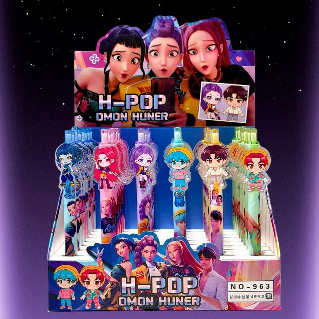 Discover Intime KPOP Dämonenjäger Acryl Aufnäher Gel Stift mit schwarzer Tinte, 0,5 mm, 2 Stück - Bild 1