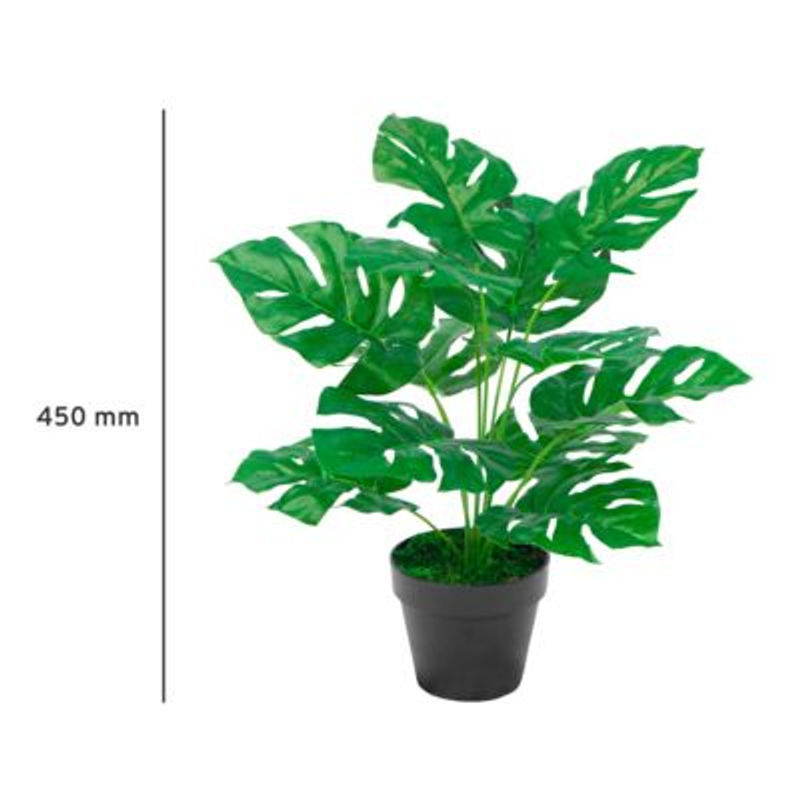 Kunstpflanze Monstera von Paperflow in Grün mit Kunststoff-Topf, Höhe: 45 cm - Bild 2