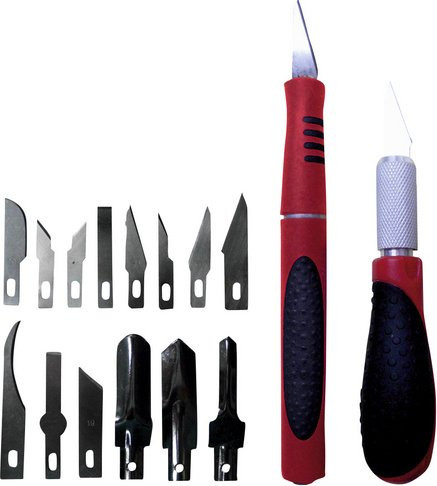 CON:P Bastlermesserset mit Scalpel #11, klappbar, Schwarz/Rot/Silber, Metall und Kunststoff - Bild 1