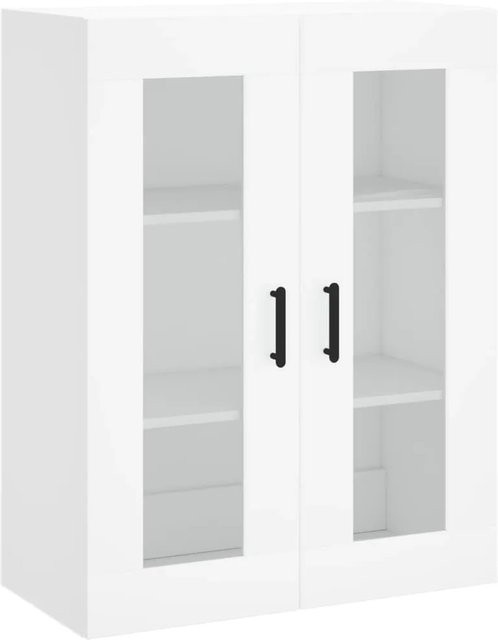 vidaXL Wandschrank Weiß mit Glastüren für Wohnzimmer, Schlafzimmer oder Arbeitszimmer, B/T/H: 69,5 x 34 x 90 cm - Bild 1