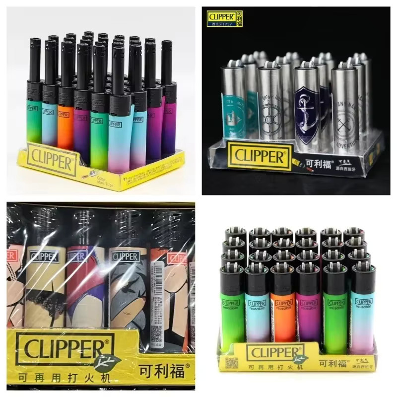 Clipper Gasfeuerzeug Set mit verschiedenen Mustern, nachfüllbare Butan-Feuerzeuge, 24-teilig, Multicolor - Bild 3