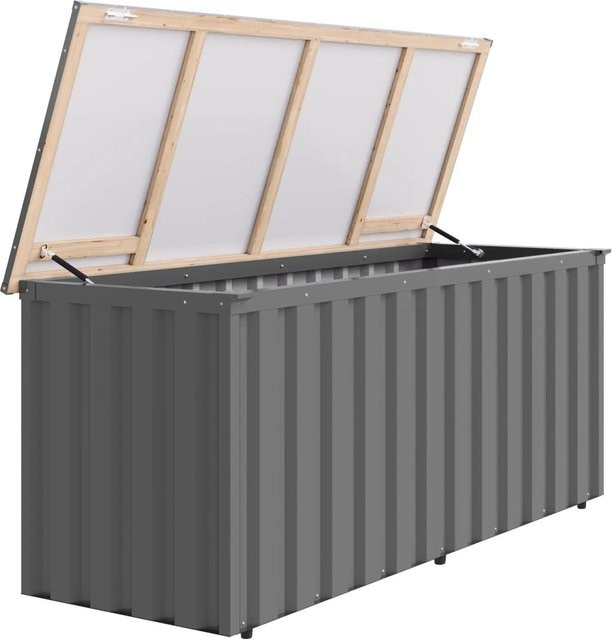 Karibu Freizeitbox Helios 3 aus Leimholz und Trapezblech in Graualuminium - Bild 1