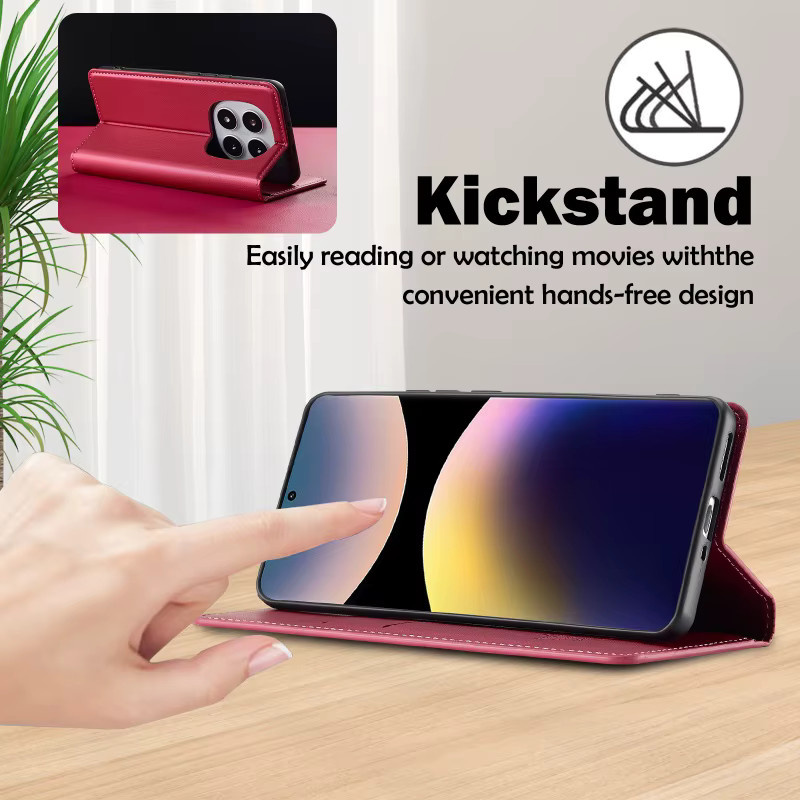 Magnetische Leder-Geldbörse Telefonhülle für Xiaomi Redmi Note 14 Pro Plus 13 12 11 12S 11S Flip Etui mit Kartensteckplätzen in Blau - Bild 3