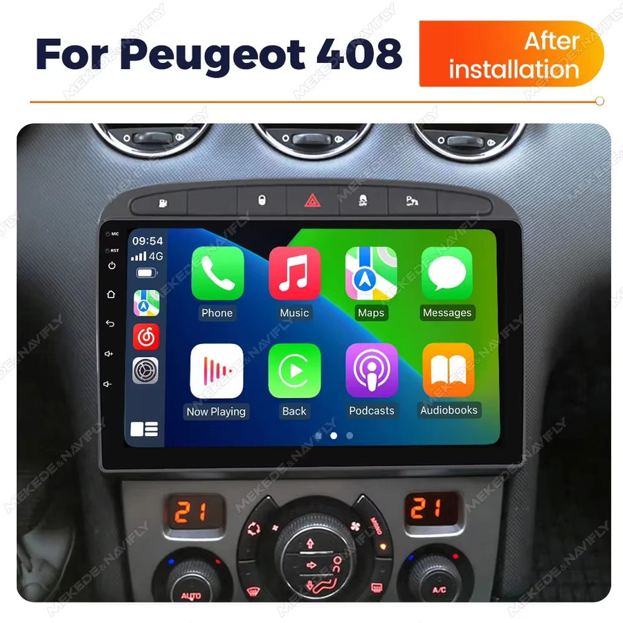 MEKEDE&NAVIFLY Android 14 2Din Autoradio für Peugeot 408 und Peugeot 308 308SW mit Carplay, Multimedia Smart-Auto-Audiosystem, Schwarz - Bild 2