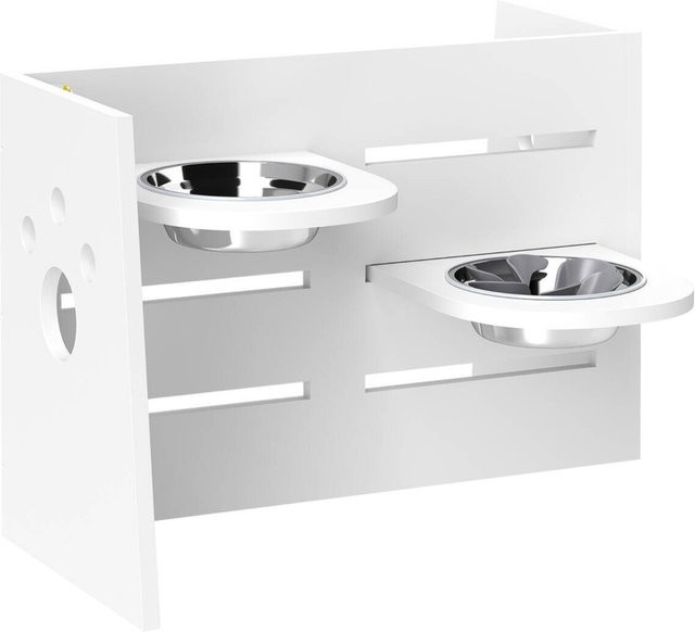 PawHut Hundenapf aus Stahl in Weiß, B/H/L: 58,5 x 63 x 40 cm - Bild 1